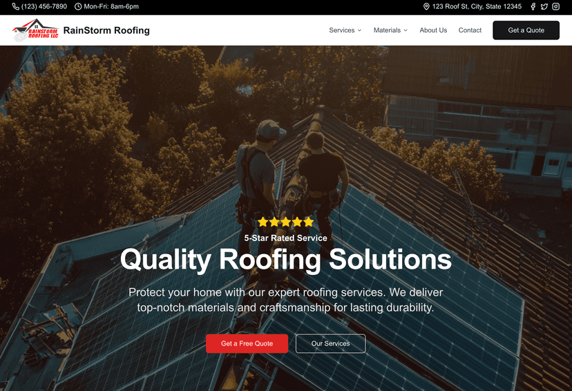 Roofing Website Design